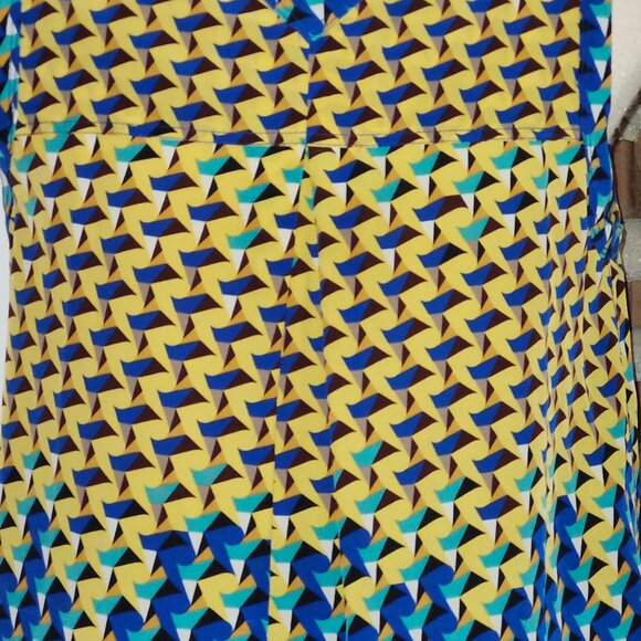 Marc by Marc Jacobs Tank Top Womens M Gold Blue Pinwheel Tunic Silk Medium - Picture 4 of 7